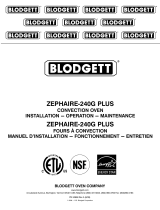 Blodgett ZEPHAIRE-240G PLUS Operating instructions