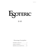 Esoteric E-03 Owner's manual