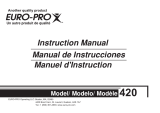 Euro-Pro 420 User manual