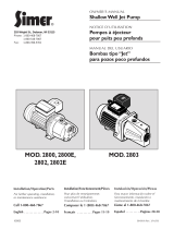 Simer 2800, 2800E, 2802, 2802E, 2803 Shallow Well Jet Pump Owner's manual