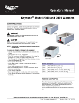 Vollrath Warmer, Cayenne®, Drop-in, Model 2000 and 2001 User manual