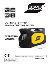 ESAB CUTMASTER 40 PLASMA CUTTING SYSTEM User manual
