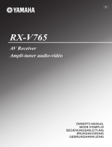 Yamaha RXV765 - RX AV Receiver Owner's manual