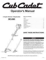 Cub Cadet BC490 User manual