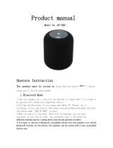 QFX BT-600 Portable Bluetooth Music Pod User manual