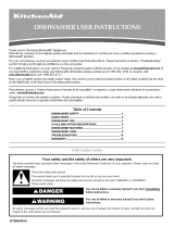 KitchenAid KUDK03FTBL - Dishwasher w/ 4 Cycle Arch II User manual