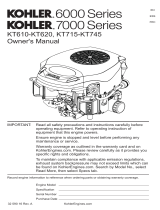 Kohler KT725-3024 Owner's manual