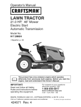 Craftsman 28924 - YT 3000 21 HP/46" Yard Tractor Operating instructions