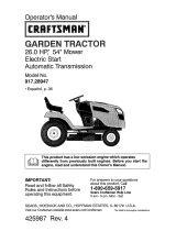Craftsman 28947 - GT 5000 26 HP/54" Garden Tractor User manual