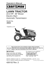 Craftsman 28928 - YT 4000 24hp 46" Yard Tractor User manual