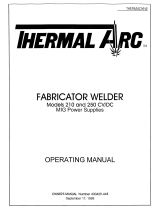Thermal Arc FABRICATOR WELDER User manual