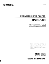 Yamaha dvd s80 Owner's manual