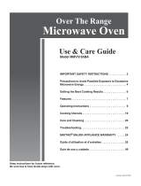 Maytag MMV5165BAS - 1.6 cu. Ft. Microwave-Range Hood Combination Owner's manual