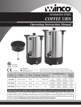 Winco Electric Stainless Steel Coffee Urn User manual