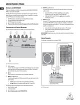Behringer PP400 Owner's manual