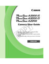 Canon Powershot A2200 IS User manual