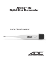 ADC Adtemp 413 Digital Stick Thermometer Owner's manual