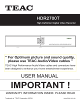 TEAC HDR2700T User manual