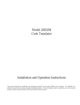 American Dynamics 2083/08 Installation And Operation Instructions Manual