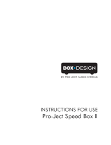 Pro-Ject Audio Systems Speed Box II User manual