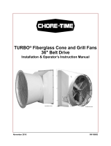 Chore-Time MV1680G 36-Inch Belt Drive TURBO® Fiberglass Cone and Grill Fans Installation and Operators Instruction Manual