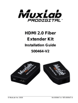 MuxLab HDMI 2.0 Fiber Extender Kit (Version 2) Operating instructions