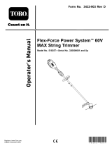 Toro Flex-Force Power System 60V MAX String Trimmer User manual