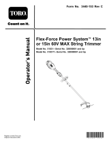 Toro Flex-Force Power System 13in or 15in 60V MAX String Trimmer User guide