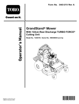 Toro GrandStand Mower, With 122cm Rear Discharge TURBO FORCE Cutting Unit User manual