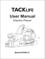 TACKLIFE Planer, TACKLIFE Electric Hand Planer, 6-Amp 3-1/4-Inch, 16500RPM, User manual