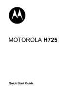 Motorola H725 Quick start guide