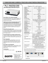 Sanyo PLC-XW250 - 2600 Lumens User manual