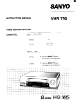 Sanyo VHR-790 User manual