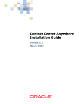 Oracle Audio Technologies Contact Center Anywhere 8.1 User manual