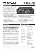 Tascam MD-801RMKII Technical Documentation