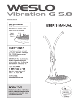 Weslo Vibration G 5.8 Bench User manual