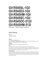 Gigabyte GV-R545SL-1GI User manual
