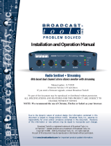 Broadcast Tools Audio Sentinel plus Streaming Owner's manual