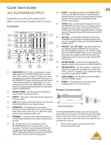 Behringer 305 EQ/MIXER/OUTPUT Quick start guide