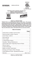 Universal MI3050S Owner's manual