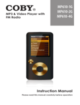 COBY electronic MP-610 4GB User manual