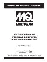 MQ Multiquip GA6HZR User manual