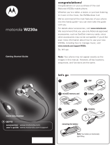 Motorola W W230a Quick start guide