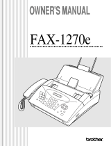 Brother 1270e IntelliFAX Fax User manual