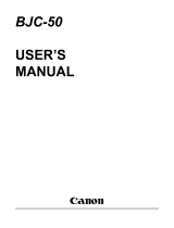 Canon BJC50 User manual