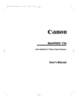 Canon MultiPASS F30 User manual