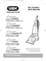 Vax Rapide PowerJet Pre-Treatment V-028MPT Owner's manual