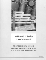 BSS Audio MSR-600 II Series User manual