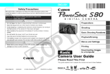 Canon PowerShot S80 User Guide Advanced User guide