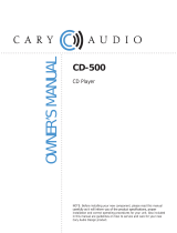 Cary Audio Design CD-500 User manual